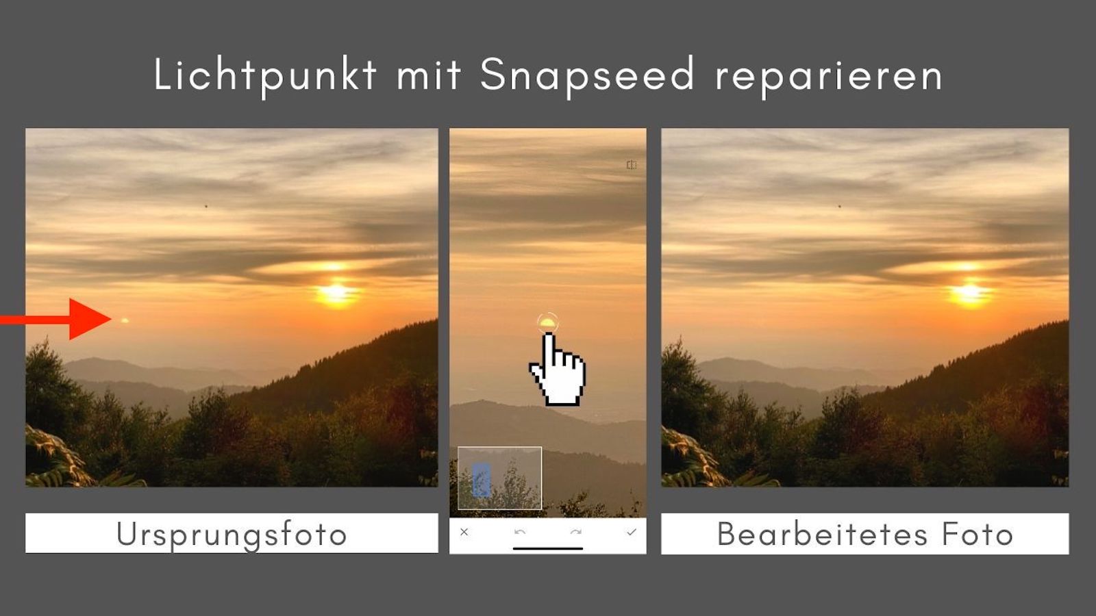 Lichtpunkt reparieren Snapseed App